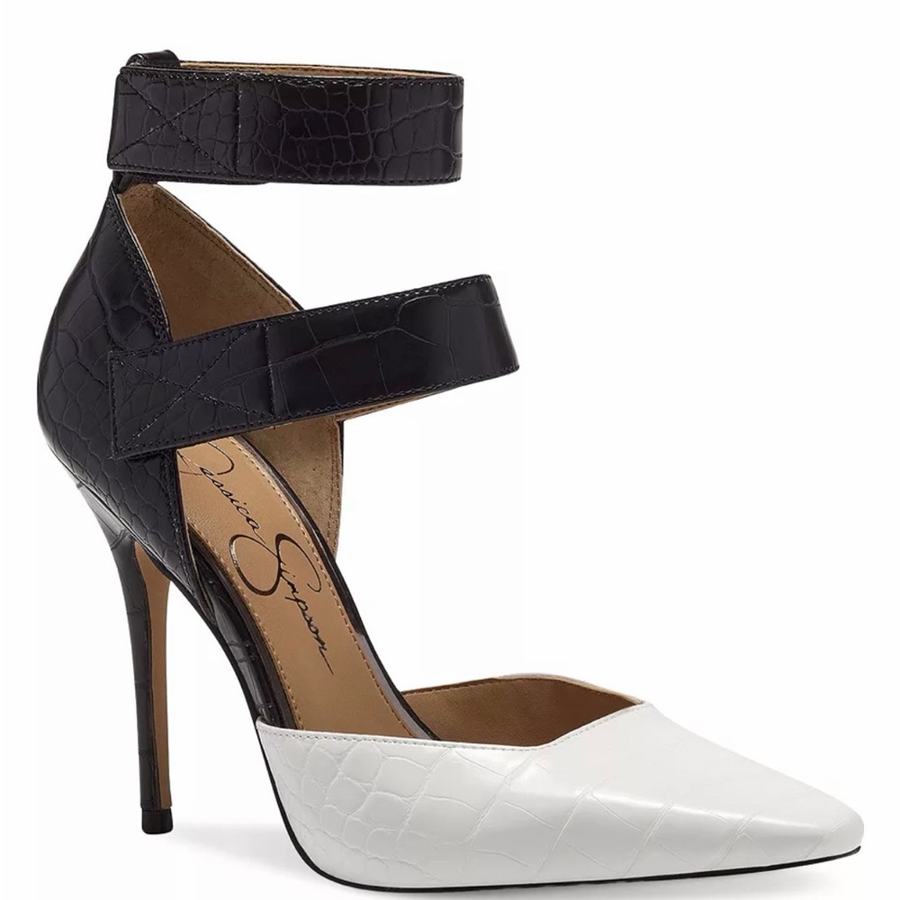 Jessica Simpson Black and White Stilettos SZ 9